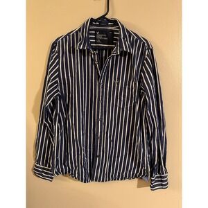American Eagle Outfitters Mens‎ L G Striped Button Down Shirt Vintage Fit Long
